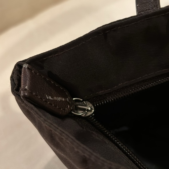 Brown nylon Prada mini with double leather handles - Picture 6 of 7